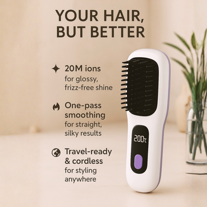 Portable Hair Brush Straightener