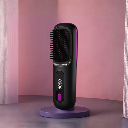 Portable Hair Brush Straightener