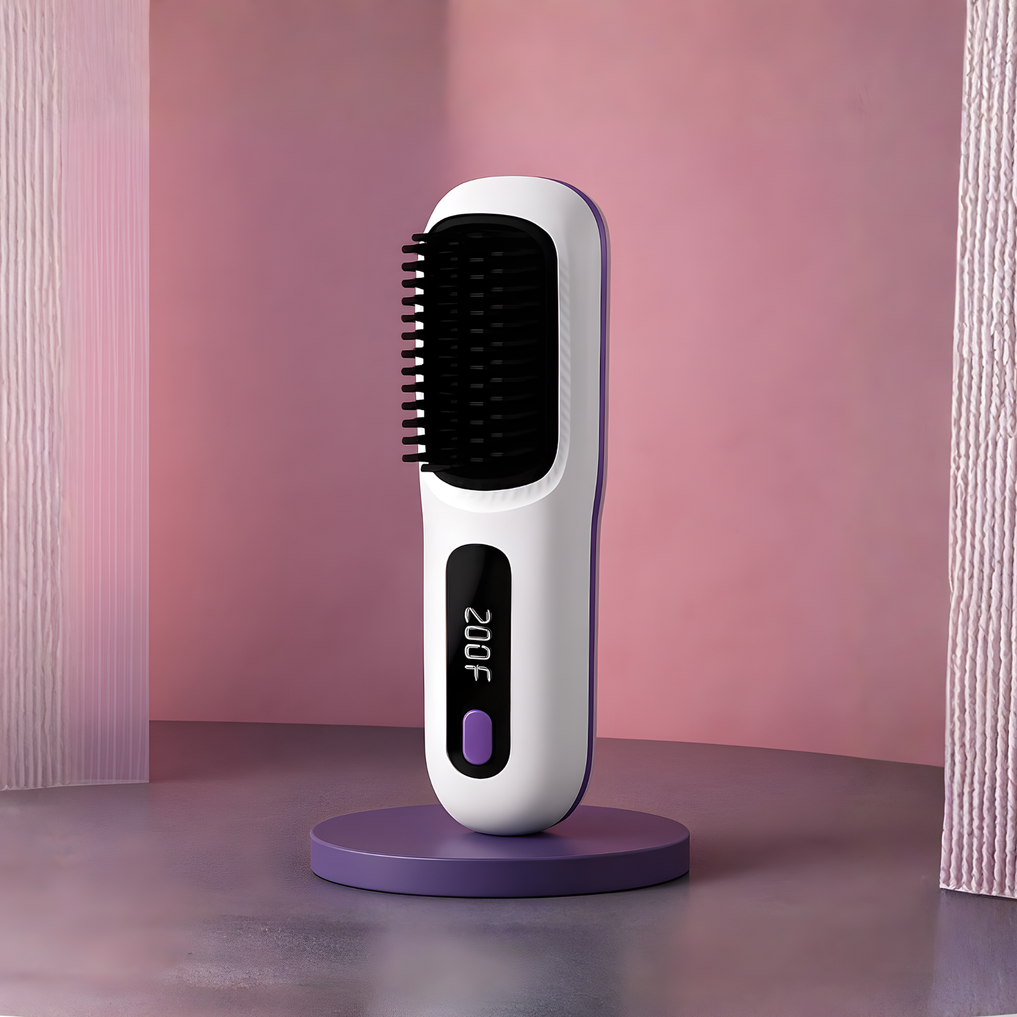 Portable Hair Brush Straightener