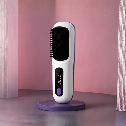 Portable Hair Brush Straightener