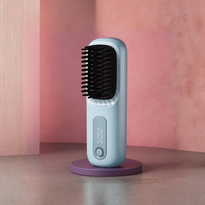 Portable Hair Brush Straightener