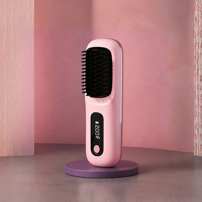 Portable Hair Brush Straightener