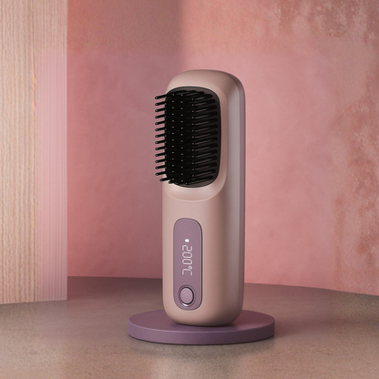 Portable Hair Brush Straightener